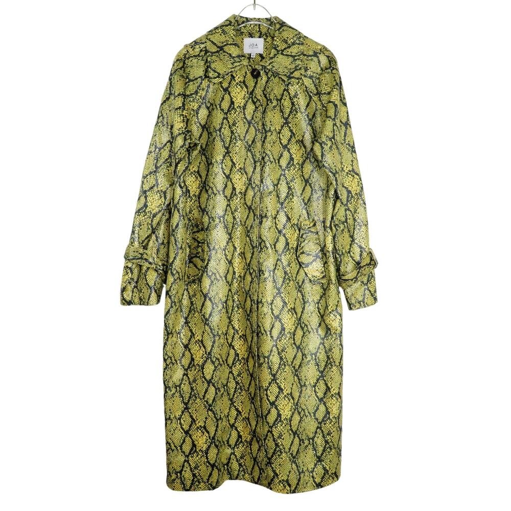 J.O.A. Green Snakeskin Python Print Long Jacket S… - image 4